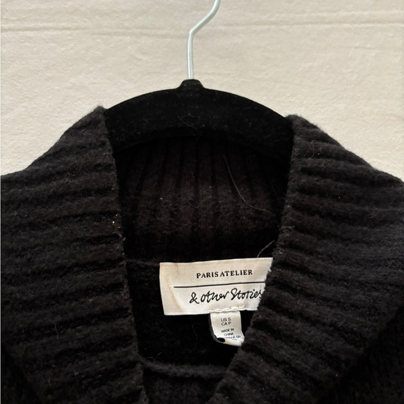 & Other Stories Black Mock-Neck Sweater - Picture 3 of 3